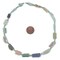 The Bead Chest Flat Roman Glass Tube Beads 5mm Afghanistan Green Unusual 14 Inch Strand